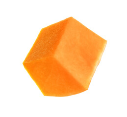 Piece of ripe orange pumpkin isolated on white