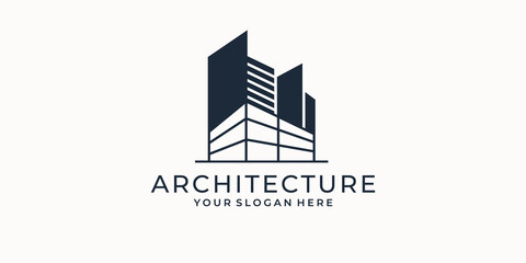 architecture logo. can used for building, construction , real estate, vector template. premium vector