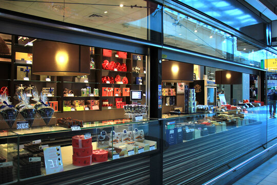 Amsterdam Schiphol Airport, the Netherlands - april 14th 2018: Leonidas Chocolate store