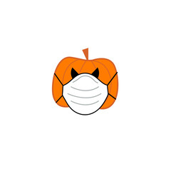 cute halloween pumpkin with mask