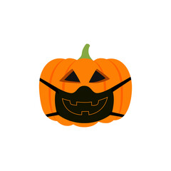 cute halloween pumpkin with mask 