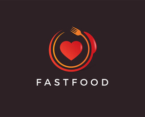 minimal fast food logo template - vector illustration