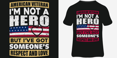 Veteran T-Shirt design template, Vintage veteran emblems, veteran quote, and vector design.