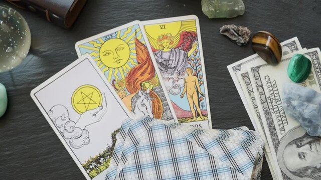 a deck of Tarot cards on the table