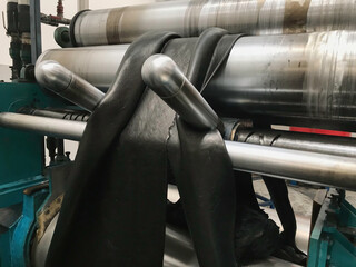 Rubber compound is prepaing in rubber factory