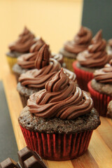 Vegan Chocolate Cupcakes with Chocolate Cream
