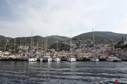 Seaview port of Hydra (Ydra) Greece