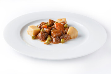 beef stew with potato and vegetables with sauce