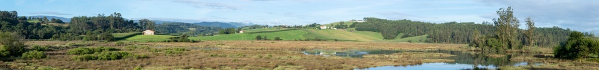 Panorama of the wetlands from Comillas, Cantabria, spain