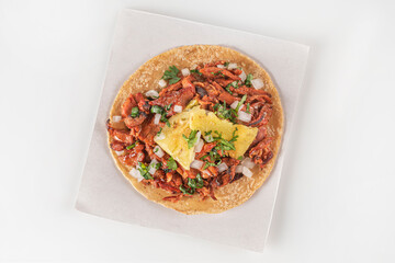 Traditional Mexican tacos called Al Pastor
Authentic seasoned pork tacos served with sliced...