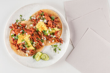 Traditional Mexican tacos called Al Pastor
Authentic seasoned pork tacos served with sliced pineapple

