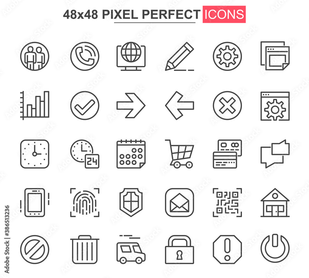Leinwandbilder user interface thin line icon set. organization and management outline pictograms for website and mo