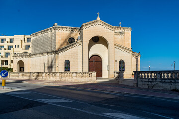 Fototapeta na wymiar Saint Joseph The Worker Church in Xemxija Malta