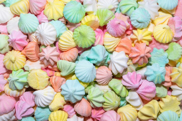 multicolored marshmallow close-up for the entire frame
