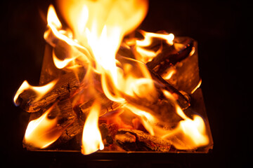 キャンプ 焚き火