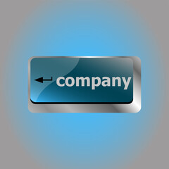 computer Keyboard key with company button. Business concept