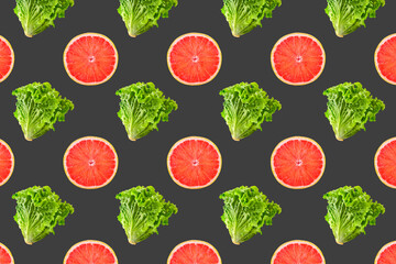 Pattern of fresh vegetables isolated on creative colored texture