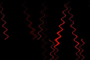 red waves on a black background