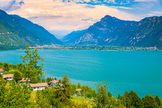 Beautiful view over lake Idro Italy in summertime.