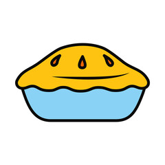 apple pie icon, line and fill style