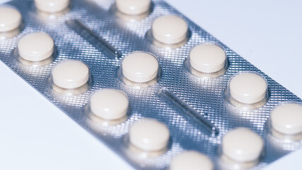 close up. package of tablets on a white background.