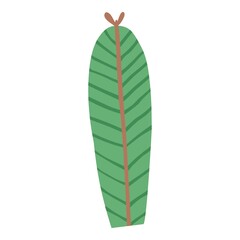 Christmas green tropical leaf icon. Flat illustration of christmas green tropical leaf vector icon for web design