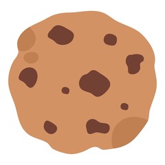 Christmas chocolate homemade cookie icon. Flat illustration of Christmas chocolate homemade cookie vector icon for web design