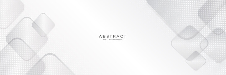 Modern white gray abstract web banner background creative design