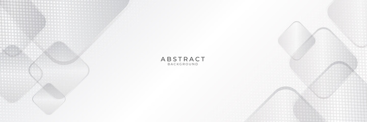 Modern white gray abstract web banner background creative design