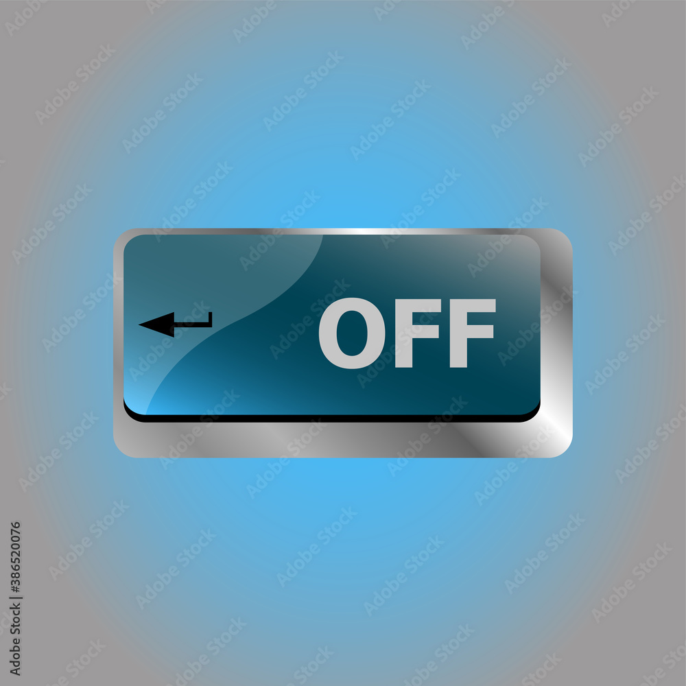 Poster off word on computer or laptop keyboard button
