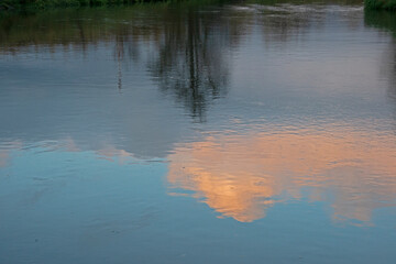 reflection in water - streams and whirlpools