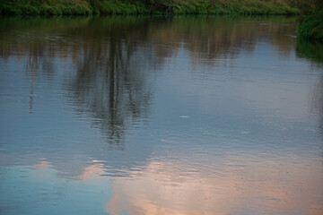 reflection in water - streams and whirlpools