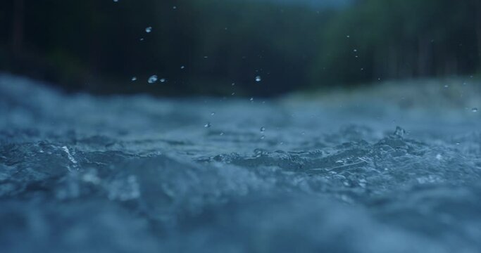  Water Highspeed Slow motion. Mountain river close up video. Slow Motion 240 FPS . Record video 10bit ProRes 422