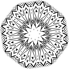 Obraz premium Mandala isolated on white background. Abstract pattern vector illustration. Retro black and white texture. Ornamental diwali pattern.
