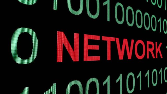 Network on screen dolly shot concept