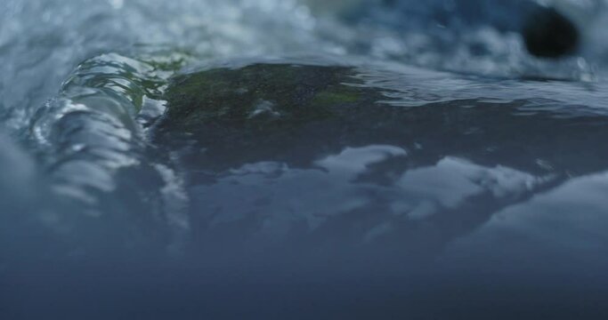  Water Highspeed Slow motion. Mountain river close up video. Slow Motion 240 FPS . Record video 10bit ProRes 422