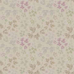 Autumn leaves banner illustration. Seamless pattern. Watercolor fall illustration with falling leaves