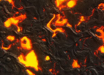 background of glowing hot lava