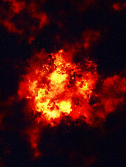 Fototapeta na wymiar bright explosion fire flash on space backgrounds