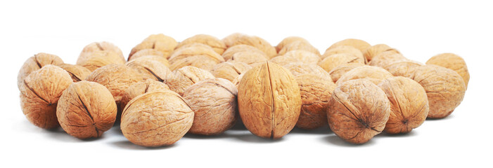 Fresh walnut Isolate on a white background.