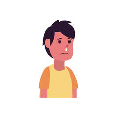 boy cartoon with runny nose flat style icon vector design