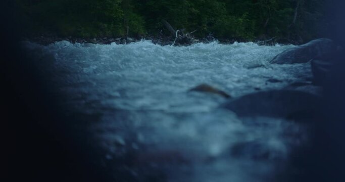  Water Highspeed Slow motion. Mountain river close up video. Slow Motion 240 FPS . Record video 10bit ProRes 422
