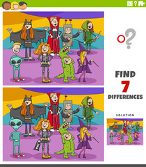 Fototapeta premium differences educational task for children with Halloween characters
