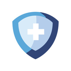Obraz premium Cross inside shield flat style icon vector design