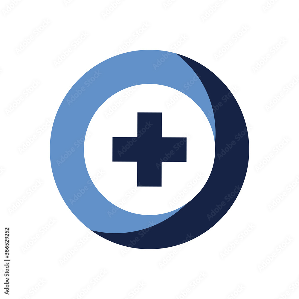 Poster cross inside button flat style icon vector design