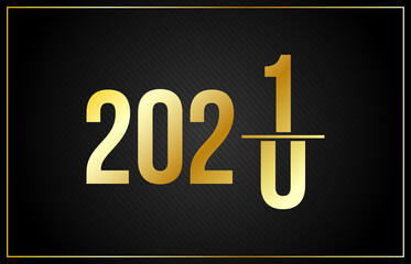 Luxury 2021 Happy New Year elegant design - vector illustration of golden 2021 logo numbers on black background - perfect typography for 2021 save the date luxury designs and new year celebration invi