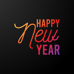 2021 Happy New Year Dark Background with colorful gradient composition. Creative trendy holiday illustration