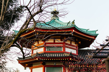 A pagoda from a temple in Tokyo, Japan.