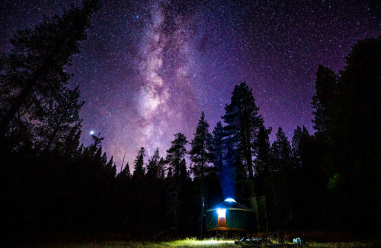 Milky Way Over a Yurt in Lassen National Forest