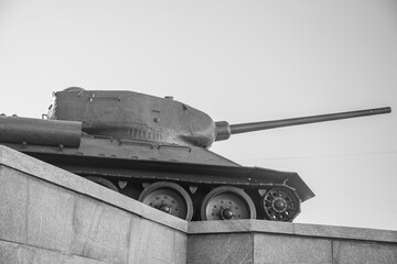 Old Tank monument on the street